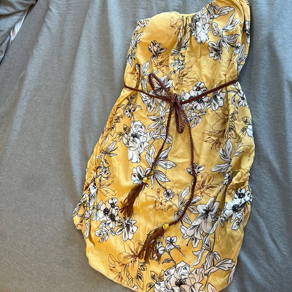Strapless printed summer dress